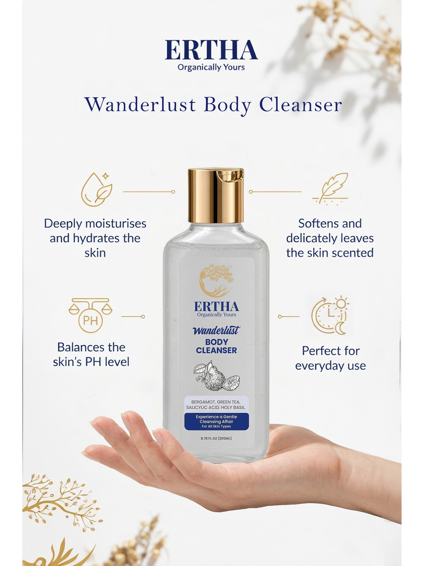 ERTHA Wanderlust Body Care Duo | Body Cleanser + Body Lotion | 200ml x 2