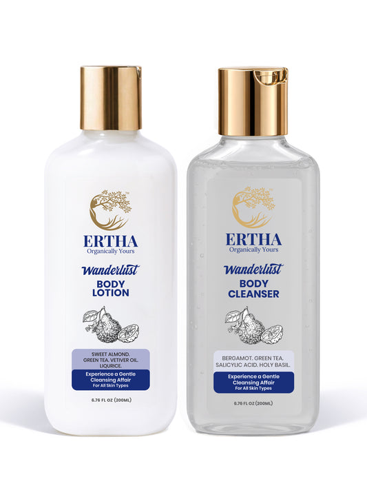 ERTHA Wanderlust Body Care Duo | Body Cleanser + Body Lotion | 200ml x 2
